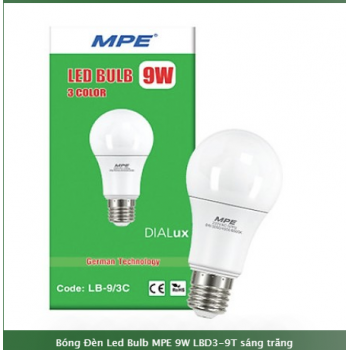 Bóng Đèn Led Bulb MPE 9W LBL2-9V (3200K) Sáng Vàng & Trắng